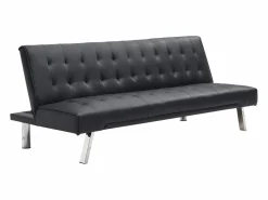 Online Vente-unique Sofá cama clic-clac de piel sintética GUILLAUME Negro
