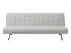 Hot Vente-unique Sofá cama clic-clac de piel sintética GUILLAUME Blanco
