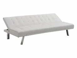 Hot Vente-unique Sofá cama clic-clac de piel sintética GUILLAUME Blanco