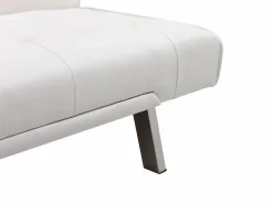 Hot Vente-unique Sofá cama clic-clac de piel sintética GUILLAUME Blanco