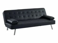 Sale Vente-unique Sofá cama clic-clac de piel sintética MICHELLE Negro