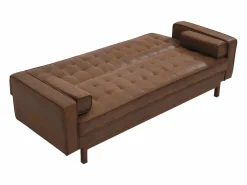 New Vente-unique Sofá cama clic-clac de tela en marrón vintage ELEANOR Marru00f3n