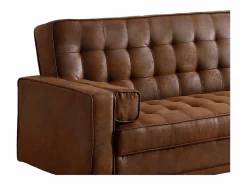 New Vente-unique Sofá cama clic-clac de tela en marrón vintage ELEANOR Marru00f3n