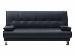 Vente-unique Sofá cama clic-clac piel sintética color MAXIME Negro