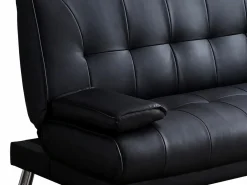 Vente-unique Sofá cama clic-clac piel sintética color MAXIME Negro