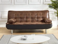 Vente-unique Sofá cama clic-clac y color caramelo MISHAN