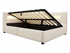ModernLuxe Sofá cama con almacenamiento 140 x 200 cm - con puerto USB Type-C - con iluminación LED - ​ (colchón no incluido)