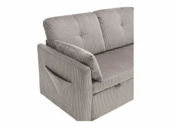 Clearance Sofá cama con chaiselongue intercambiable y bolsillos laterales cojines incluidos diseño moderno pana para salón(Sin colchón) Gris claro