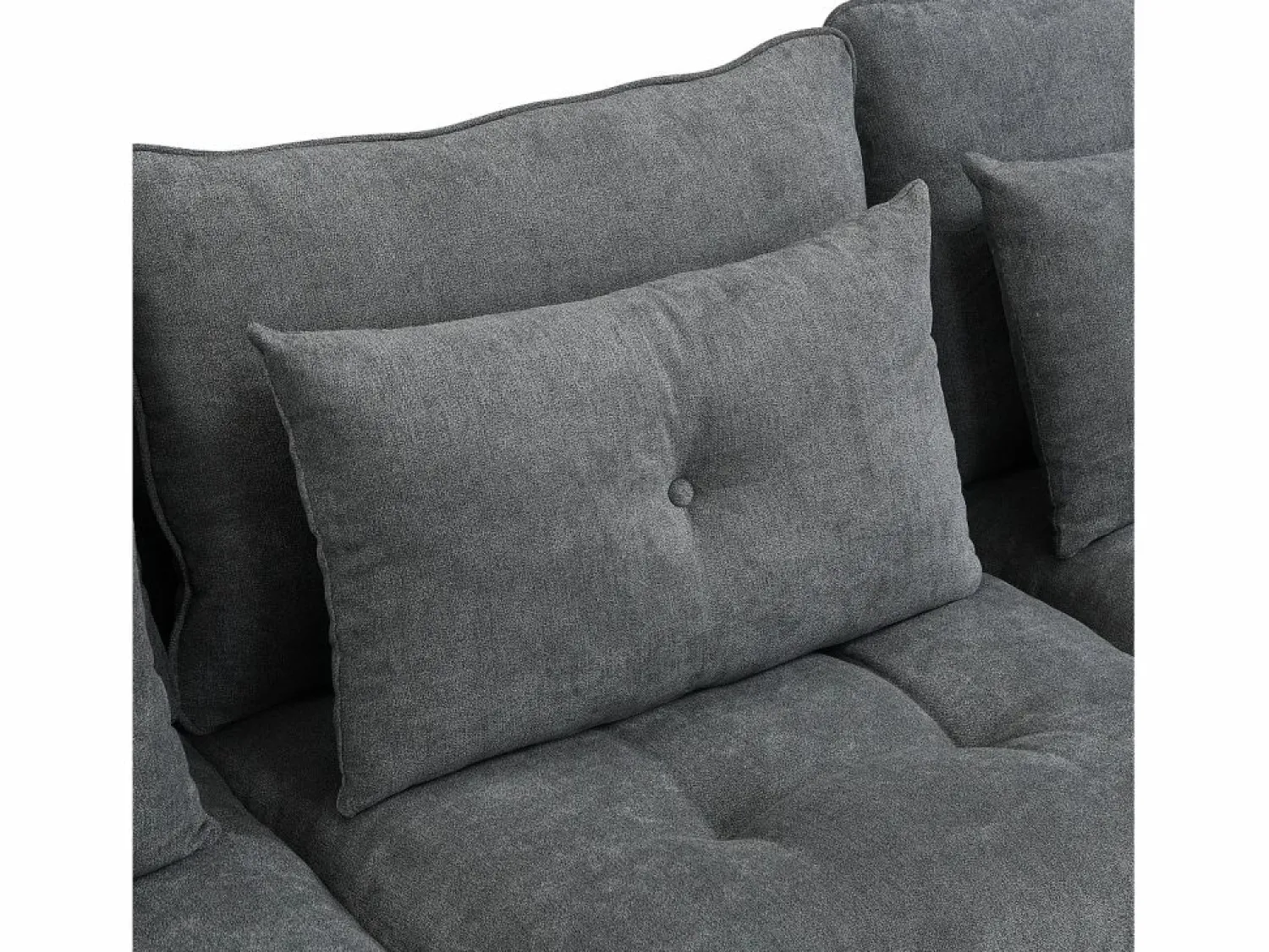 Clearance Sofá cama con chaiselongue intercambiable y bolsillos laterales cojines incluidos diseño moderno pana para salón(Sin colchón) Gris claro