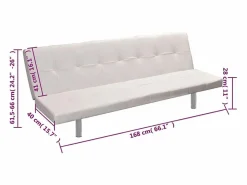 Best Sofá cama con dos cojines cuero artificial ajustable Sofás De Piel Sintética