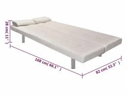 Best Sofá cama con dos cojines cuero artificial ajustable Sofás De Piel Sintética