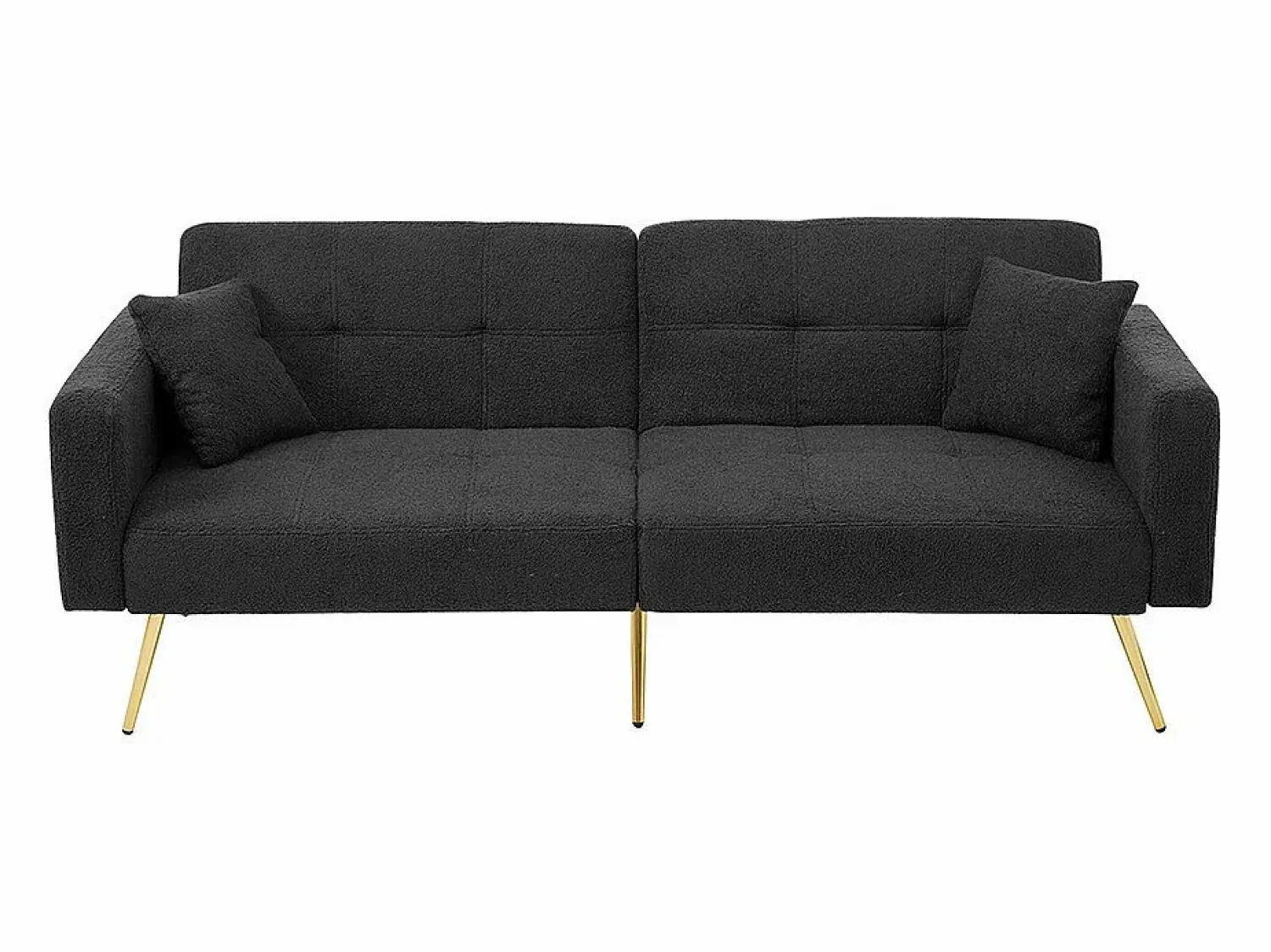 KOMHTOM Sofá cama con función de cama, ángulo ajustable, patas doradas, con cojines y bolsillos de almacenamiento laterales