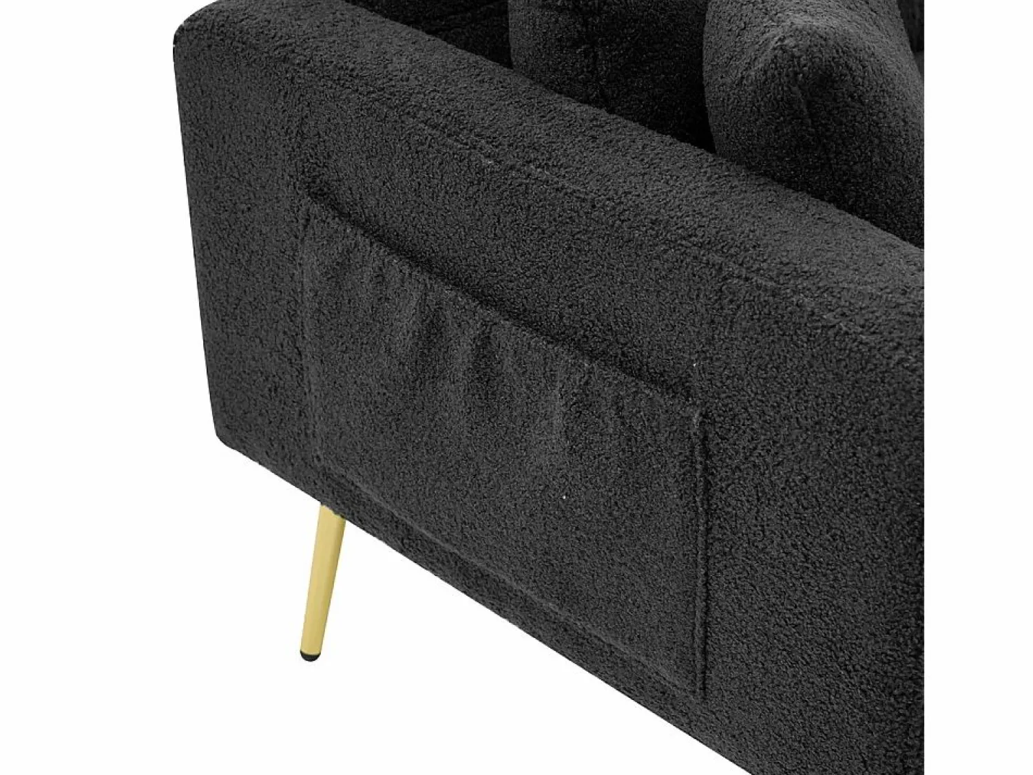 KOMHTOM Sofá cama con función de cama, ángulo ajustable, patas doradas, con cojines y bolsillos de almacenamiento laterales
