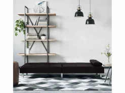 Clicnbuy Sofá cama con portavasos cuero sintético