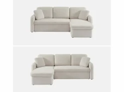 Sale Sweeek Sofá cama con rizos blancos de 3 plazas Crema