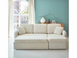 Sale Sweeek Sofá cama con rizos blancos de 3 plazas Crema