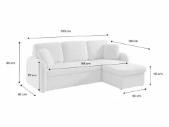 Sale Sweeek Sofá cama con rizos blancos de 3 plazas Crema