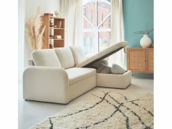 Sale Sweeek Sofá cama con rizos blancos de 3 plazas Crema