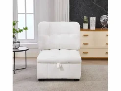 Sale Merax Sofá cama convertible - 68 x 95 x 76 cm - con respaldo y asiento regulables - tela - Blanco