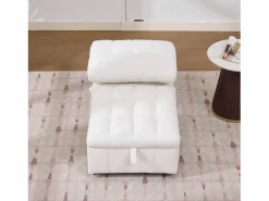 Sale Merax Sofá cama convertible - 68 x 95 x 76 cm - con respaldo y asiento regulables - tela - Blanco