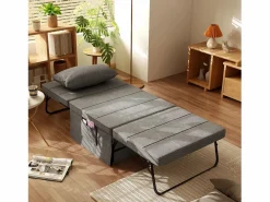 Online Sofá cama convertible 4 en 1, colchón de 8 cm, ajustable en 5 posiciones, acero, (188x75x38cm) Sillón Cama