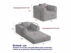 Hauss Spole Sofá cama convertible - Individual - Tela de chenilla color