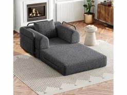Outlet Hauss Spole Sofá cama convertible - Individual - Tela de chenilla Gris