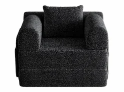 Best Sofá cama convertible - Individual - Tela de chenilla negra Sillón Cama