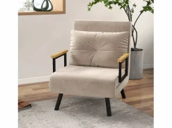 Sofá cama convertible, 2 plazas, respaldo regulable, Terciopelo, (63x73x81 cm)