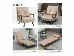 Sofá cama convertible, 2 plazas, respaldo regulable, Terciopelo, (63x73x81 cm)