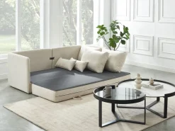 Sale Vente-unique Sofá cama convertible de 3 plazas de tela color GRECCO Beige