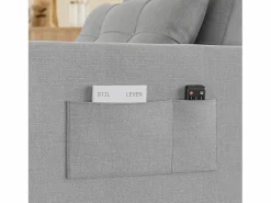 Clearance Sofá cama convertible de 1 plaza, sillón chaise longue, cojines ajustables, almacenamiento, ruedas, plegable AR22-G Gris claro