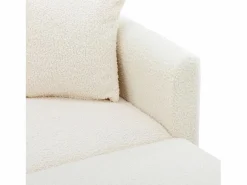 Discount Sofá cama convertible en osito - Patas de metal dorado - Función chaise longue Blanco