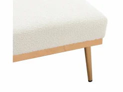 Discount Sofá cama convertible en osito - Patas de metal dorado - Función chaise longue Blanco