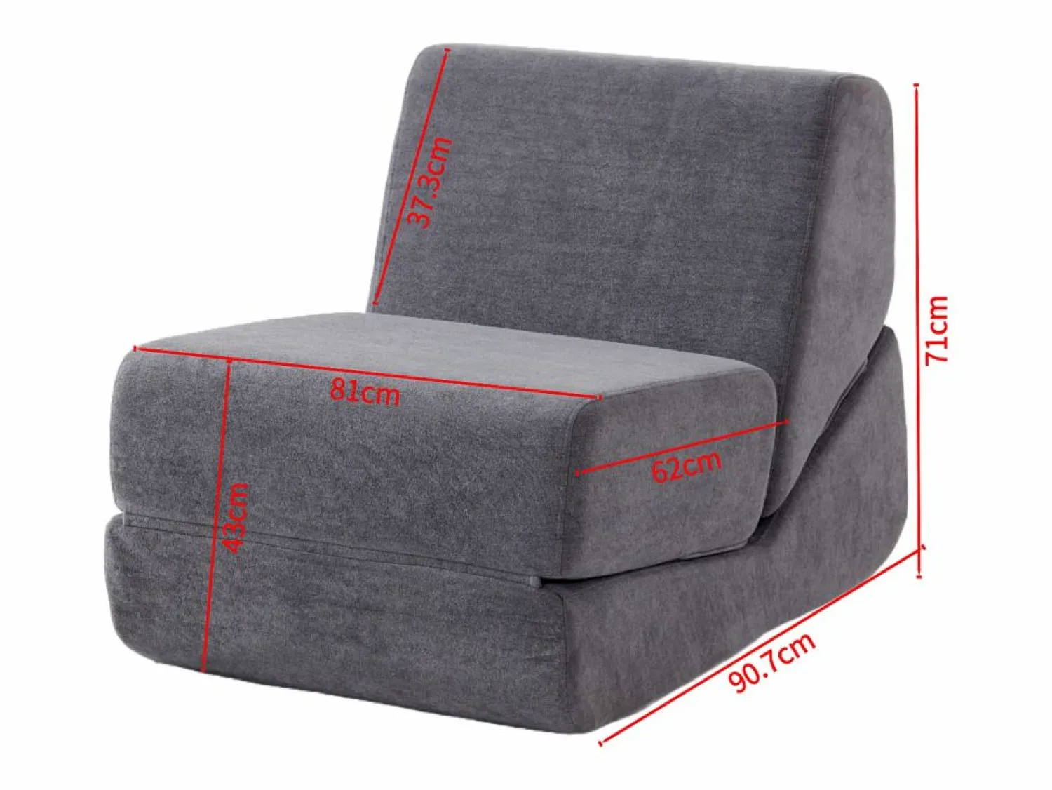 Sofá cama Convertible Relax Lectura Espuma confortable Franela Sillón Cama