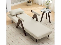Sofá cama convertible tres en uno, silla plegable tapizada, nogal Sillón Cama