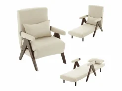 Sofá cama convertible tres en uno, silla plegable tapizada, nogal Sillón Cama