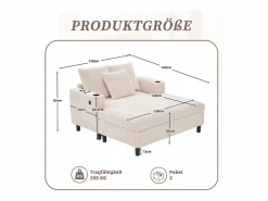 Online Sofá cama de 3 plazas - 142 x 128 x 85 cm - con portavasos + puertos USB + LED - terciopelo - Sofá De Terciopelo|Sofá - 3 Plazas