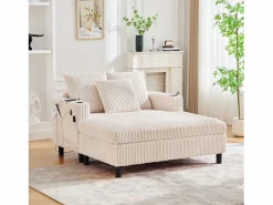 Online Sofá cama de 3 plazas - 142 x 128 x 85 cm - con portavasos + puertos USB + LED - terciopelo - Sofá De Terciopelo|Sofá - 3 Plazas