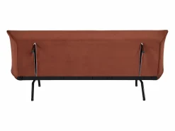 New Happy Garden Sofá cama de 3 plazas ANATOLE en terciopelo terracota - Naranja
