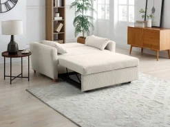 Vente-unique Sofá cama de 2 plazas cajón de pana AYLA