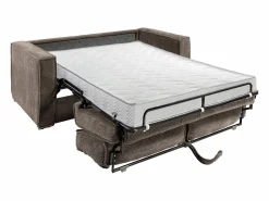 Vente-unique Sofá cama de 4 plazas con apertura italiana de pana beige LORETO