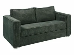 Outlet Vente-unique Sofá cama de 3 plazas con apertura italiana de pana beige LORETO Verde pino