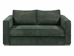 Online Vente-unique Sofá cama de 3 plazas con apertura italiana de pana beige LORETO Verde pino