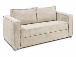 Vente-unique Sofá cama de 4 plazas con apertura italiana de pana LORETO