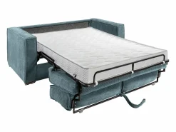 Vente-unique Sofá cama de 4 plazas con apertura italiana de pana beige LORETO