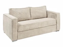 Clearance Vente-unique Sofá cama de 3 plazas con apertura italiana de pana LORETO Beige