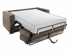 Vente-unique Sofá cama de 3 plazas con apertura italiana de pana beige LORETO