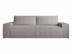 New Vente-unique Sofá cama de 4 plazas convertible de pana anchas color AMELIA Gris claro