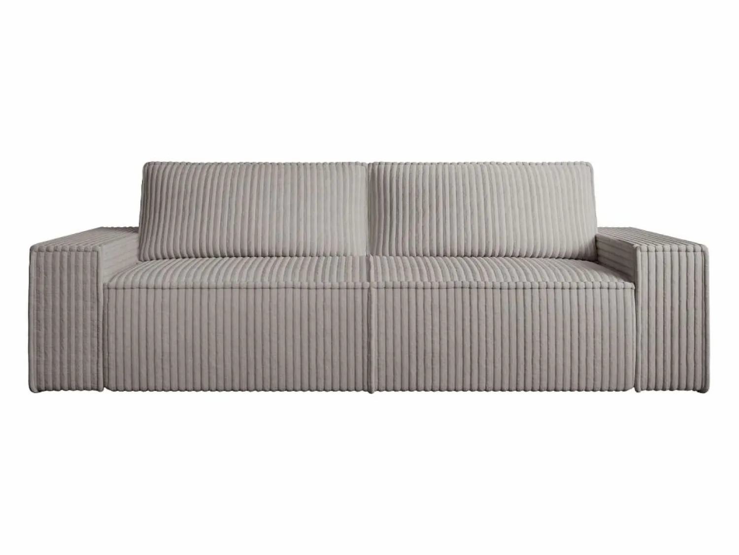 New Vente-unique Sofá cama de 4 plazas convertible de pana anchas color AMELIA Gris claro
